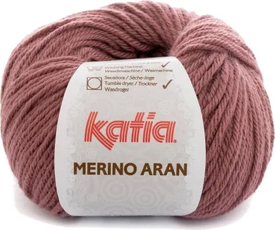 Image de Fil à tricoter Katia Merino Aran 84 Very Dark Rose