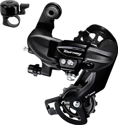 Obrázok produktu pre Shimano Tourney ERDTY300D prehadzovačka 6/7-rýchlostná priama montáž bez držiaka vrátane zvončeka na bicykel