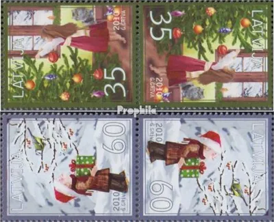 Produktbild von Briefmarken Lettland 2010 Mi 798K-799K (kompl.Ausg.) Kehrdruckpaar postfrisch Weihnachten