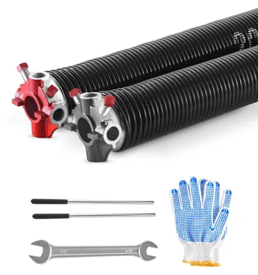 Image de VEVOR Ressort de torsion pour porte de garage (φ5,26 x φ50,8 x 618 mm) 16000 cycles, revêtement noir, à remplacer, ressort de porte de garage