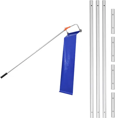 Produktbild von SucceBuy Schnee-Dachrechen mit 432 mm Aluminiumklinge, verstellbarer Schneeschieber (125-542 cm) mit Rädern und Gleitschiene, ideal zum Entfernen von Schnee und Laub von Hausdächern