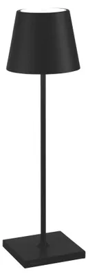 Immagine prodotto di Zafferano Lampada a led da tavolo Poldina Pro Nera ricaricabile e dimmerabile con batteria fino a 12 ore. Da esterno IP65.