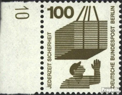 Produktbild von Briefmarken Berlin (West) 1971 Mi 410DZ mit Druckereizeichen postfrisch Unfallverhütung