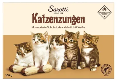Produktbild Sarotti Katzenzungen Weiße und Vollmilchschokolade 100g