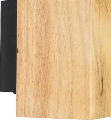 Produktbild von QAZQA - Landhaus I Vintage Ländliche Wandleuchte aus Holz, quadratisch, 2-flammig – Sandy I Wohnzimmer I Schlafzimmer I Up & Down - Rechteckig - LED geeignet GU10