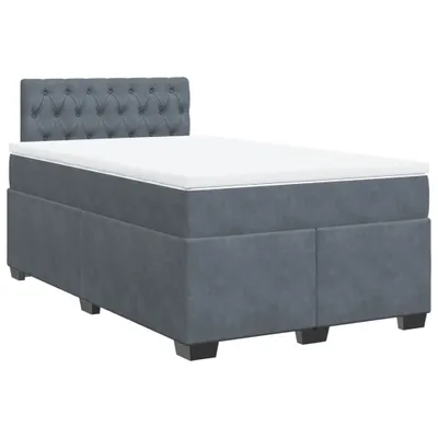 Obrázok produktu pre vidaXL Box spring posteľ s matracom tmavosivá 120x190 cm zamat