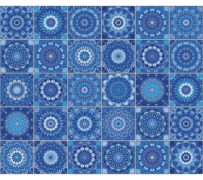 Immagine prodotto di Adesivi da parete – Adesivi autoadesivi per piastrelle da cucina e bagno – 30 adesivi in stile boho – 30 adesivi da 20 x 20 cm