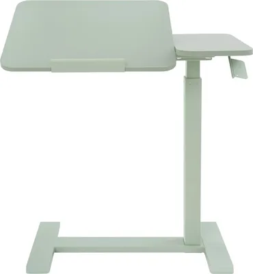 Produktbild von Mobiler Laptop-Tisch - Höhenverstellbarer Stehschreibtisch - Eingelassene Rollen - L-Form - Neigung 0–60° - Höhe 66–104 cm - Tragkraft 40 kg - Hellgrün