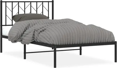 Produktbild von Bettgestell mit Kopfteil Metall Schwarz 100x200 cm