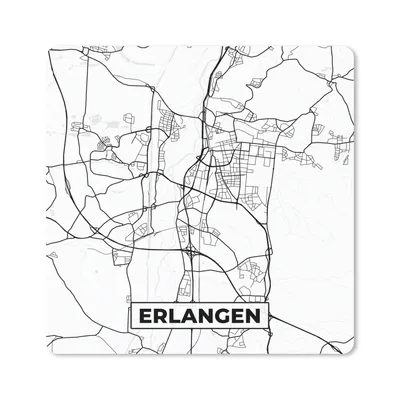 Produktbild von MuchoWow® Mauspad Mousepad Stadtplan - Karte - Erlangen 20x20 cm - Mousepads - Maus Mat - Pad - Mausunterlage - Desk Mat - Bureauartikeln