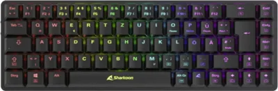 Obrázek produktu pro Sharkoon PureWriter W65, Kabelový a bezdrátový, RF bezdrátový, Mechanický spínač, QWERTZ, RGB LED, Černá