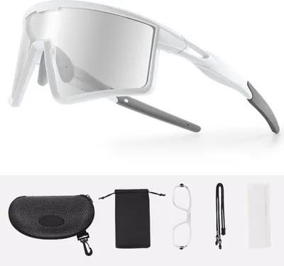 Produktbild von Fahrradbrille, Farbwechselbrille, Sonnenbrille, Outdoor-Sportbrille, Weiß