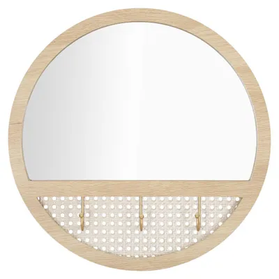 Produktbild von Wandspiegel Fuji mit Boho-Rahmen aus Eisen und MDF
