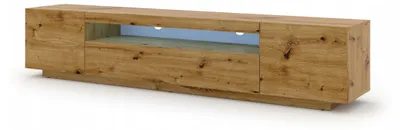 Immagine prodotto di Mobile TV basso Aura 200 cm Base universale sospesa o in piedi Mobile TV Lavagna TV Credenza Tavolo HiFi Mobile sospeso (rovere Artisan senza LED)