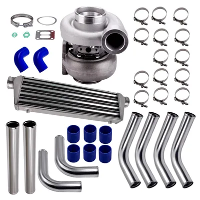 Image de Kit de tuyauterie pour turbocompresseur T4 et intercooler, pour moteurs de 4,0 L š€ 6,0 L, plus de 600 ch, lubrification europšŠenne