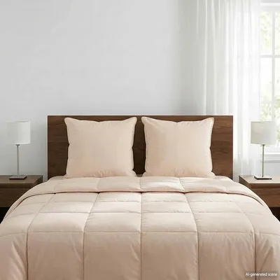 Imagen del producto de 2 fundas de almohada, 80x80 cm, rellenas de kapok, algodón, color beige