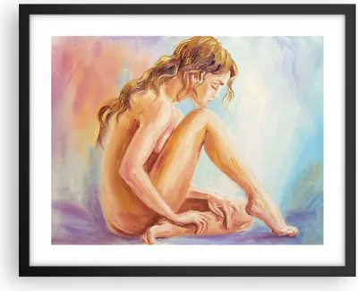 Produktbild von Gerahmtes Poster - Schwarzer Rahmen - Frau Nacktheit Abgesehen von - 50x40 cm - Wand Bild - Wanddeko - Wandbilder - Wandposter - Bilderrahmen - Bilder - Kunstdruck - Wandbild - P2BAA50x40-4174