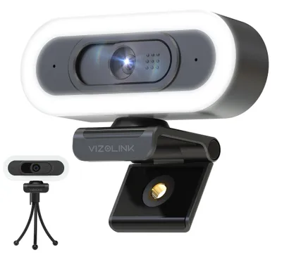 Productafbeelding van 4K webcam voor pc met microfoon en privacyafdekking