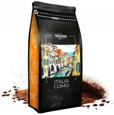 Zdjęcie produktu dla Kawa Mielona 500g ITALIA COMO Świeżo Palona SkimaCoffee + GRATIS