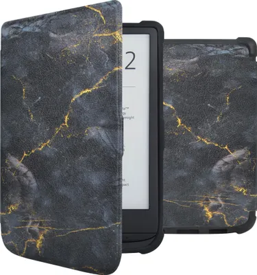 Productafbeelding van imoshion Design Slim Soft Case Sleepcover voor de Pocketbook Touch Lux 5 / HD 3 / Basic Lux 4 / Vivlio Lux 5 - Black Marble