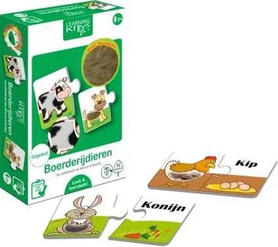 Zdjęcie produktu dla Zestaw edukacyjny Bongers Toys - zwierzęta z farmy - 6 x 2 szt