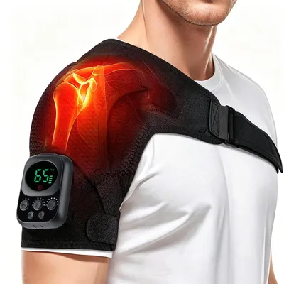 Produktbild von Schulter- und Nackenmassagekissen mit 6 Heizstufen, 3 Massageprogrammen, EMS-Technologie, kabellos, 5000mAh Akku für Tiefenentspannung