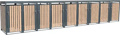 Zdjęcie produktu dla Westmann metalowy pojemnik na odpady Planta 9x240 L pojemnik na odpady z dachem do sadzenia 84x596x124 cm