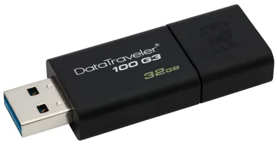 Produktbild von Kingston Technology DataTraveler 100 G3, 32 GB, USB Typ-A, 3.2 Gen 1 (3.1 Gen 1), 40 MB/s, Dia, Schwarz