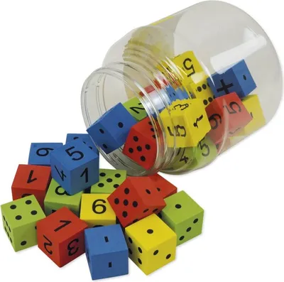 Produktbild von TimeTEX Flüster-Würfel "Mathematik", 32-tlg., 25 mm, in Dose