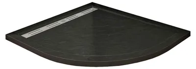 Produktbild von Duschspa 80x80x3cm Viertelkreis Duschwanne Schwarz Steinoptik Duschtasse für Badezimmer Duschkabine Duschwand