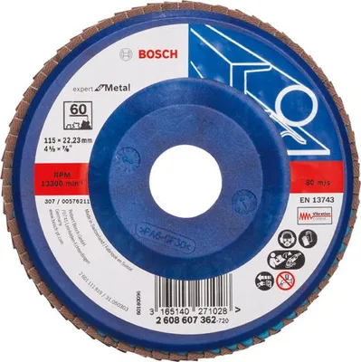 Produktbild von Fächerschleifscheibe X551 Expert for Metal, gerade, 115 mm, 60, Kunststoff