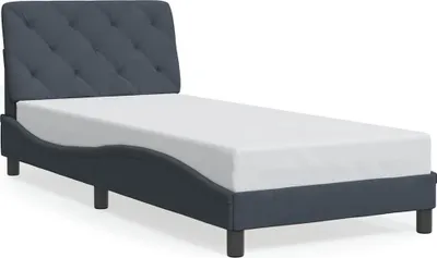 Produktbild von vidaXL Bettgestell ohne Matratze Dunkelgrau 90x190 cm Samt