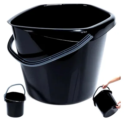 Produktbild von Eimer Putzeimer Kunststoff-Eimer Plastikeimer schwarz 14 L