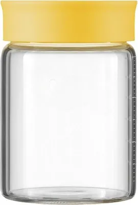 Produktbild von BUYDEEM 500 ml, sanft gelbe Glasbehälter mit Deckel, Modell CS1013