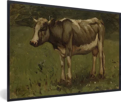 Produktbild von MuchoWow® Gerahmtes Poster Kuh - Gemälde von Anton Mauve 30x20 cm - Poster mit Schwarzem Bilderrahmen Wandposter Rahmen Foto Bilder - Kunstdruck - Bild-Poster