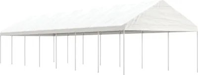 Zdjęcie produktu dla Namiot ogrodowy z dachem, biały, 15,61x4,08x3,22 m, polietylen