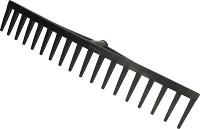 Produktbild von KOTARBAU® Heurechen 61 cm ohne Stiel Laubrechen Kunststoff für Gras- & Heckenschnitt 18 Zinken Rechen für Garten Laubbesen Heuharke Kunststoff Schwarz