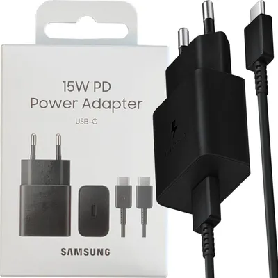 Image de Ład. Siec. Samsung Ep-T1510Xb 15Wfast Charge + câble Usb-C/Usb-C Czarny/Noir