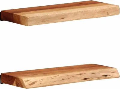 Obrázek produktu pro Nástěnné police 2 ks 40x20x3,5 cm masivní dřevo akácie