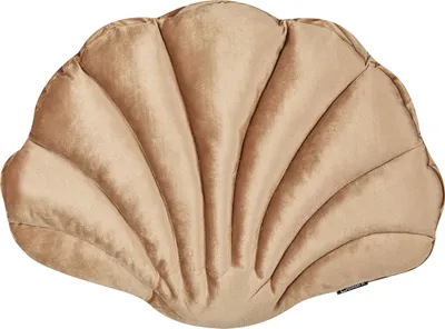 Produktbild von BELIANI Dekokissen Sandbeige Samtbezug 47 x 35 cm mit Füllung Muschelform Modern Maritim Wohnzimmer Schlafzimmer Ausstattung Sofakissen Zierkissen