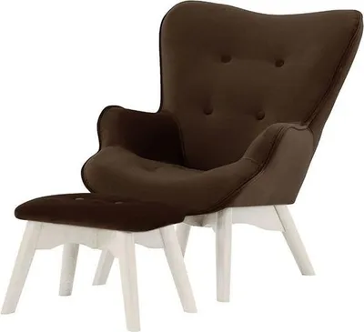 Zdjęcie produktu dla Fotelik uszak dziecięcy z podnóżkiem Ducon Mini Velvet-Kronos 6-biały