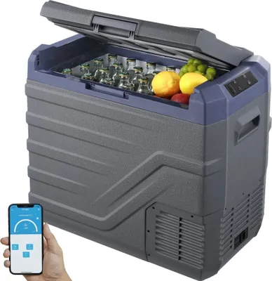 Immagine prodotto di Frigorifero portatile con scomparto freezer per auto - 45L - zona singola - 60W - box frigo da viaggio - ideale per il campeggio e le avventure