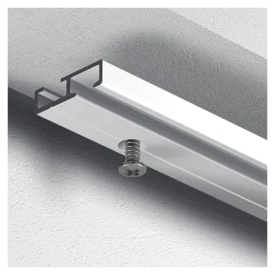 Produktbild von 1,60 m Gardinenschiene Aluminium weiß, 1-läufig - vorgebohrt, Komplettset mit Zubehör