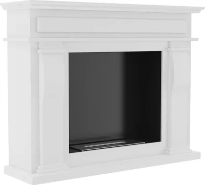 A white bioethanol fireplace.