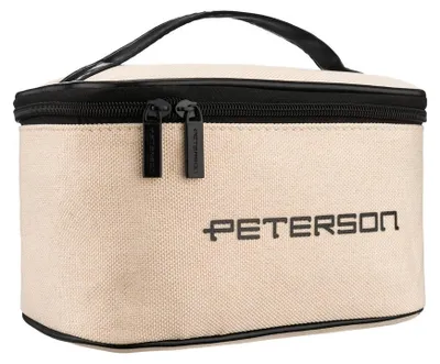 Obrázek produktu pro Kosmetická taška Peterson syntetická černo béžová 22x14x12 cm