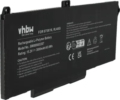 Produktbild von vhbw Akku kompatibel mit Dell Latitude 15 5520 FPKNM, 15 5520 39V1H Notebook (3000 mAh, 15,2 V, Li-Ion)