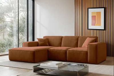 Produktbild von Kaiser Möbel Ecksofa, Sofa L form, Couch L form Siena L stoff Salvador Kupfer Links