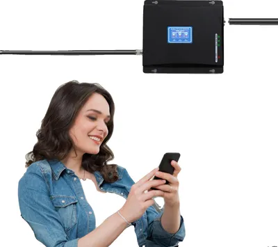 Obrázek produktu pro Zesilovač signálu, LCD displej, pokrytí 150–200 m², černý