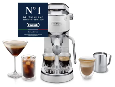 Produktbild von De'Longhi Dedica Duo - Manuelle Espressomaschine mit Cold Brew Weiß