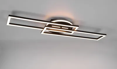 Immagine prodotto di lightling Alister plafoniera, con lampadina LED 30W, nero opaco, metallo, telecomando, dimmer integrato, 90x80x24 cm